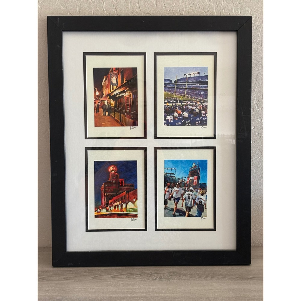 Robert‎ McClintock Baltimore Sports & Landmarks Signed 4-Print Framed Collage